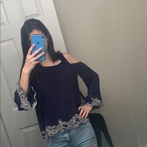 Bell sleeve cold shoulder blouse!